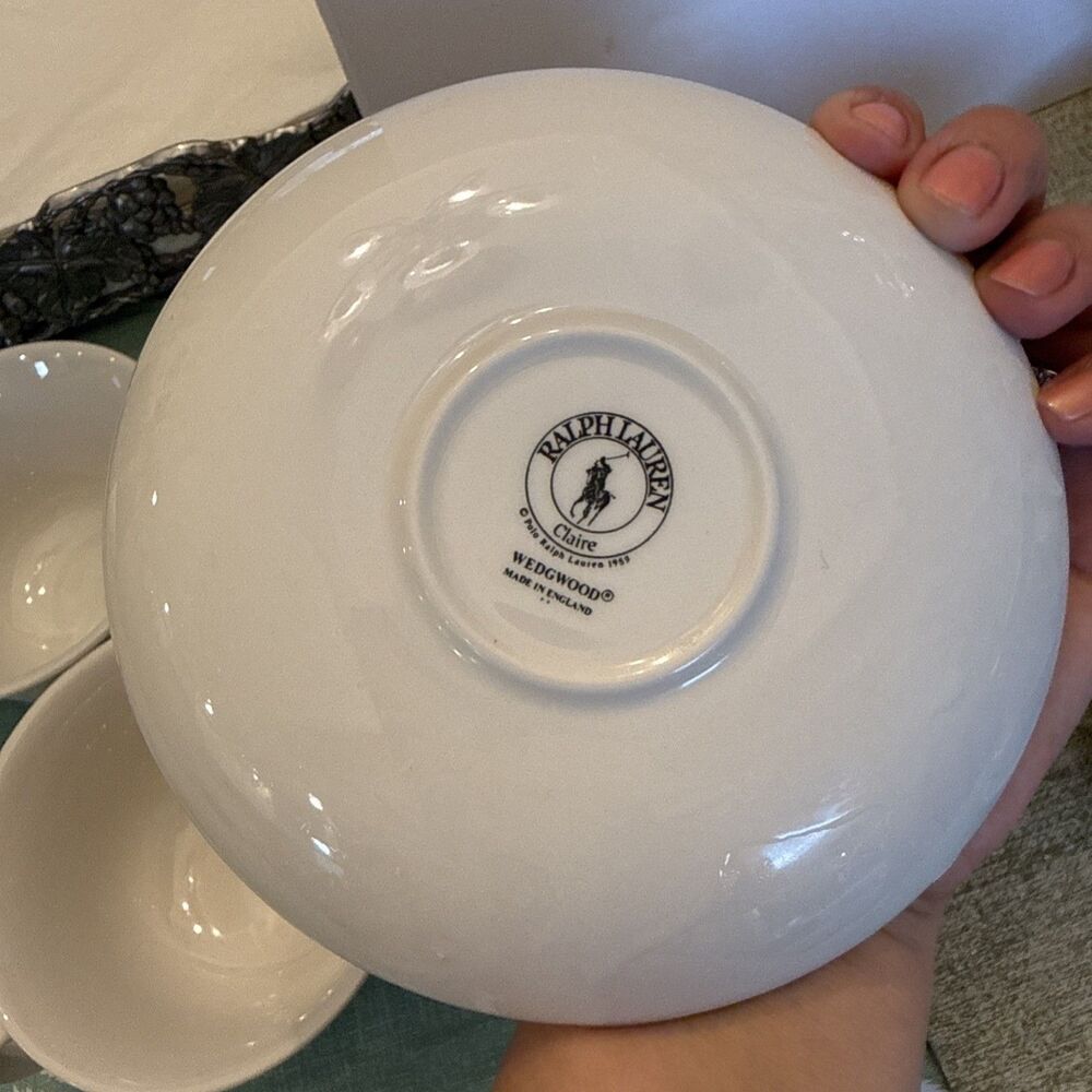 Ralph Lauren Wedgwood White “Claire” Cup & Saucer 6 Sets, Excellent Condition! - Picture 5 of 8